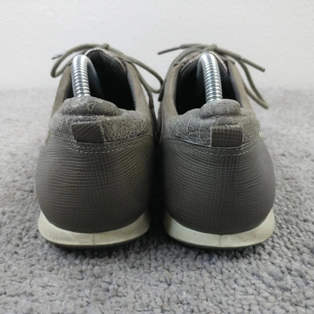 Ecco Touch Sneakers Womens Size 38 EU Shoes Brown Taupe Leather Lace Up Low Top